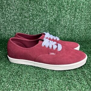 NEW VANS Authentic Low Pro Red Suede Skate Shoes Sneakers Men 8‎ / Women 9.5